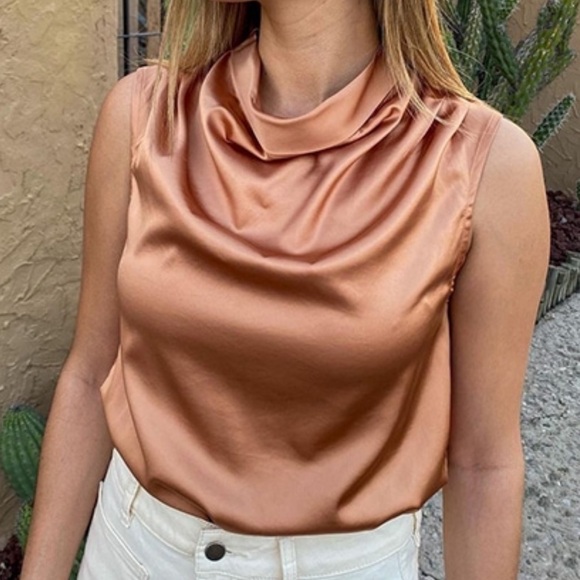 Silky Draping Neck Bodysuit Size Small - Picture 1 of 5